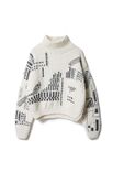 Lana Grossa СВИТЕР С ВЫШИВКОЙ, СВЯЗАННЫЙ РАЗНЫМИ УЗОРАМИ Ecopuno Chunky & Cool Merino Big