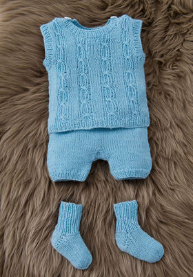 ЖАКЕТ, БЕЗРУКАВКА, ШТАНИШКИ И НОСКИ Cool Wool Baby от Lana Grossa