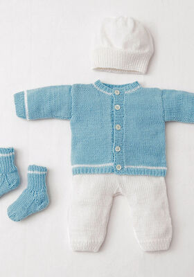 ЖАКЕТ ШТАНИШКИ, ШАПКА И НОСОЧКИ Cool Wool Baby от Lana Grossa