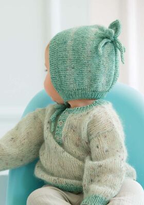 ШАПКА Natural Superkid Tweed & Ecopuno от Lana Grossa