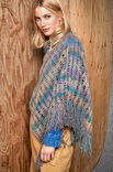 Lana Grossa ПОНЧО С БАХРОМОЙ Cashmere 16 Fine Degradé