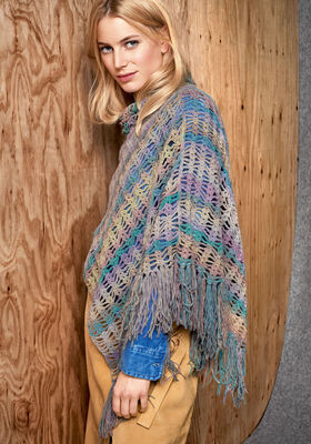 ПОНЧО С БАХРОМОЙ Cashmere 16 Fine Degradé от Lana Grossa