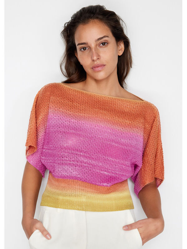 Lana Grossa ПУЛОВЕР Cool Wool Lace Hand-dyed