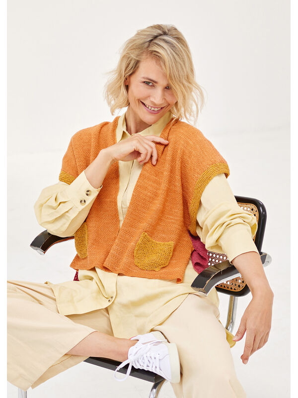 Lana Grossa ЖИЛЕТ Cool Wool Lace Hand-dyed & Ecopuno