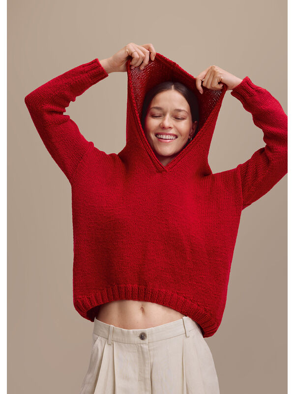 Lana Grossa ПУЛОВЕР С КАПЮШОНОМ Cool Merino
