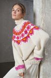 Lana Grossa ДЖЕМПЕР, СВЯЗАННЫЙ СВЕРХУ ВНИЗ Natural Lama Chunky