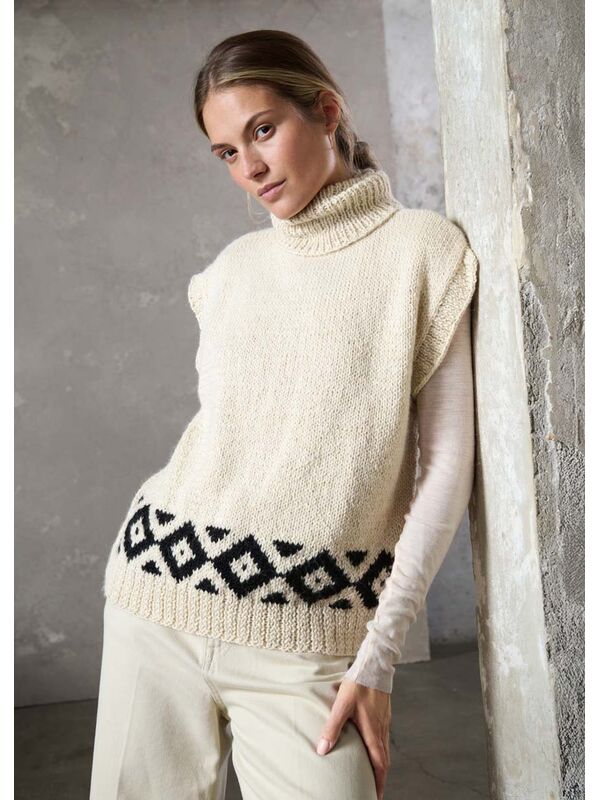 Lana Grossa ЖИЛЕТ Natural Lama Chunky