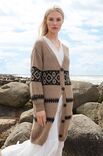 Lana Grossa УДЛИНЕННЫЙ КАРДИГАН Natural Lama Chunky