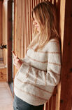 Lana Grossa ПОЛОСАТЫЙ ПУЛОВЕР С КРУГЛОЙ КОКЕТКОЙ Natural Alpaca Pelo