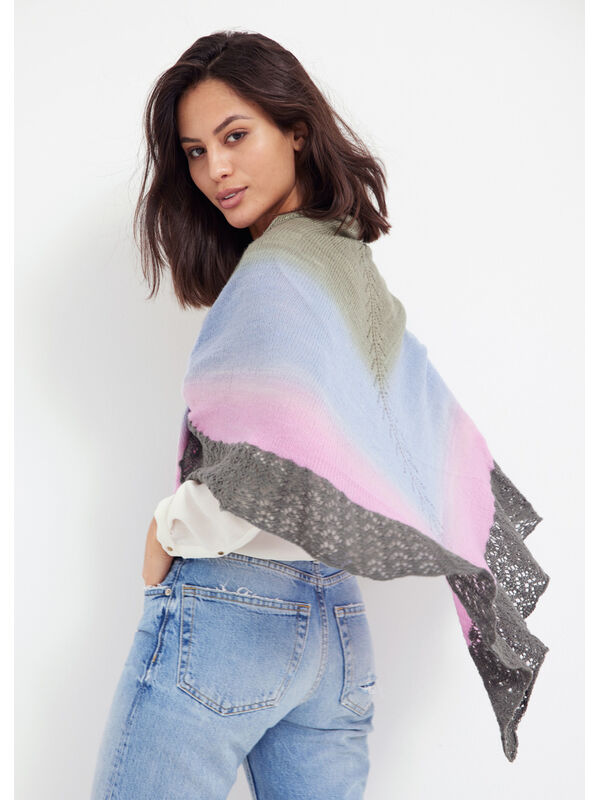 Lana Grossa ПЛАТОК Cool Wool Lace Hand-dyed & Cool Wool Lace