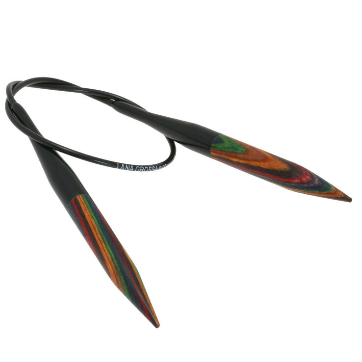 Lana Grossa Круговые спицы Design-Holz Multicolor, цветное дерево №9,0/40 см