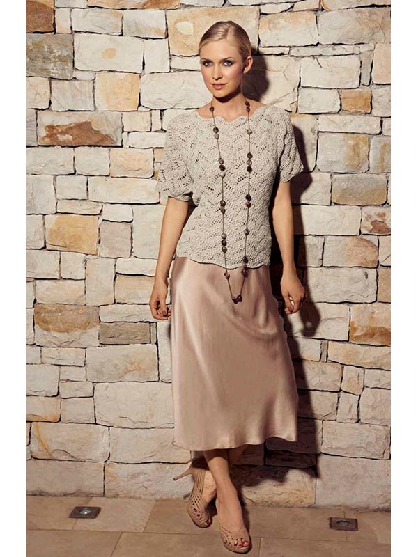 Lana Grossa Пуловер-кимоно, выполненный ажурными зубчиками Elastico