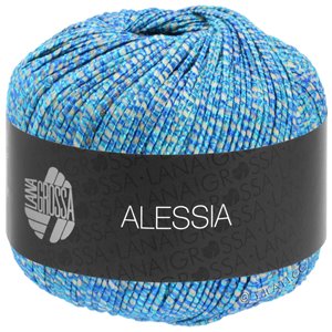 Lana Grossa ALESSIA | 015-синий/бирюзовый/серебристо-серый