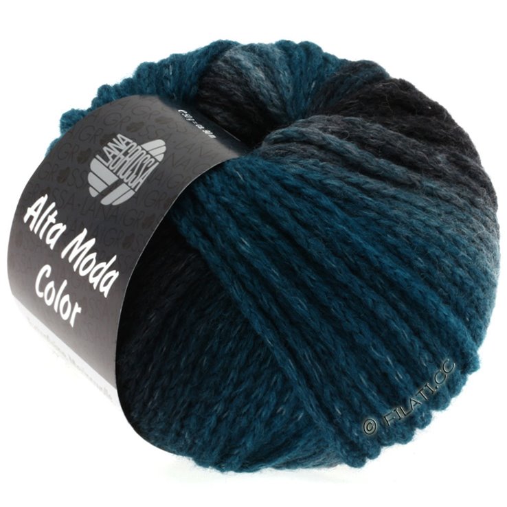 Lana Grossa ALTA MODA COLOR | 01-тёмно-серый/петроль/мята
