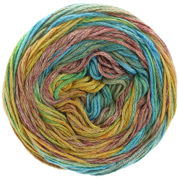 Lana Grossa ALTA MODA COTOLANA Print | 101-бирюзовый/мята/карри/коричневый/легко коричневый