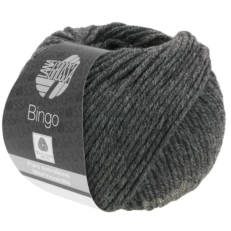 Lana Grossa BINGO Uni/Melange уни/меланж | 004-антрацитовый меланжевый