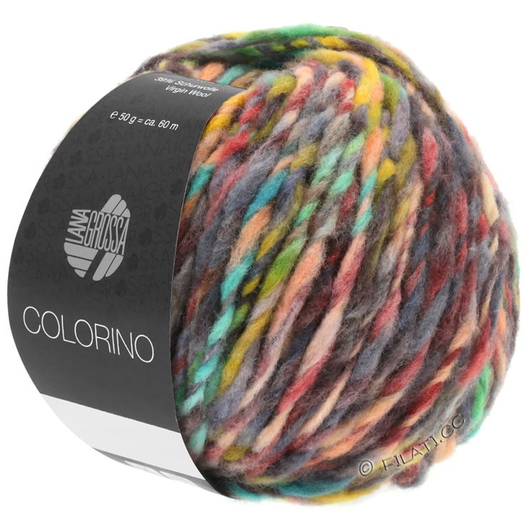 Lana Grossa COLORINO | 01-красный/зелёный/серый/бежевый/антрацитовый