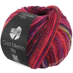 Lana Grossa COOL MERINO Big Color | 401-чёрно-красный/фиолетовый/пинк/фуксия/красный/жёлто-зеленый
