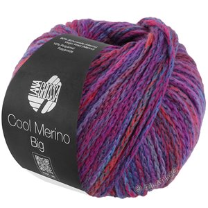 Lana Grossa COOL MERINO Big Color | 408-фуксия/фиолетовый/серо-голубой/синий дым/светло-серый/синий/помидор