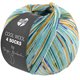Lana Grossa COOL WOOL 4 SOCKS PRINT III | 7205-бирюзовый/зеленый опал /жёлто-оранжевый/белый/светло-голубой/синий кобальт