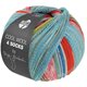 Lana Grossa COOL WOOL 4 SOCKS PRINT III | 7217-фиалка/зелёный/светло-серый/зеленовато-голубой/сине-бирюзовый /красная ржавчина/серый/тёмно-красный