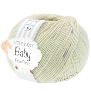 Lana Grossa COOL WOOL Baby Uni/Print 50g | 365-крем/светло-оливковый/мягко-зеленый/серо-голубой