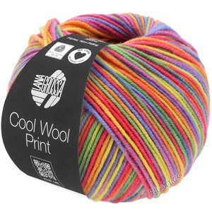 Lana Grossa COOL WOOL  Print | 703-пурпурный/зелёный/малиновый/оранжевый/жёлтый/синий