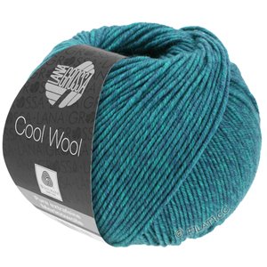 Lana Grossa COOL WOOL   Uni/Melange/Neon | 7110-петроль синий/сине-зелёный