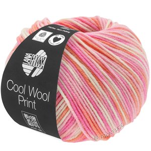 Lana Grossa COOL WOOL  Print | 726-розовый/пинк/коралловый/цвет экрю