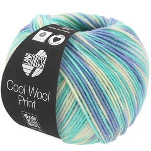 Lana Grossa COOL WOOL  Print | 728-голубой/светло-бирюзовый/цвет экрю