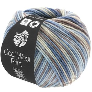 Lana Grossa COOL WOOL  Print | 763-светло-голубой/серо- бежевый/серо-коричневый/серо-голубой