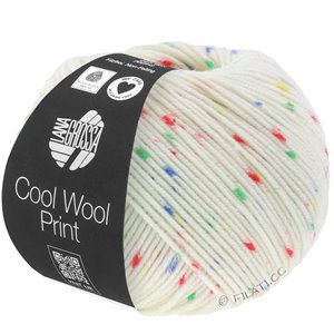 Lana Grossa COOL WOOL  Print | 801-чисто-белый/красный/зелёный/синий/жёлтый