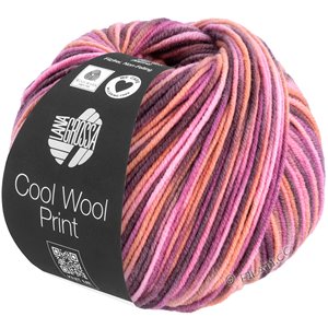 Lana Grossa COOL WOOL  Print | 830-розовый/цвет ржавчины/мальва/ежевика