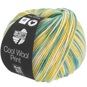 Lana Grossa COOL WOOL  Print | 832-цвет экрю/ванильный/бирюзовый/петроль