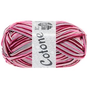 Lana Grossa COTONE  Print/Spray/Mouliné | 327-розовый/пинк/бордо/светло-серый