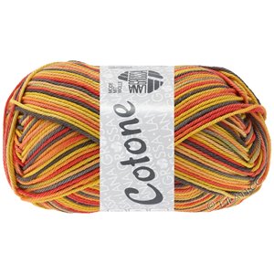 Lana Grossa COTONE  Print/Spray/Mouliné | 348-коралловый/оранжевый/серо-коричневый/персик/жёлтый