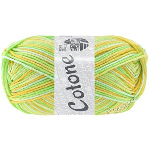 Lana Grossa COTONE  Print/Spray/Mouliné | 349-жёлтый/ванильный/светло-зелёный/бело-зеленый