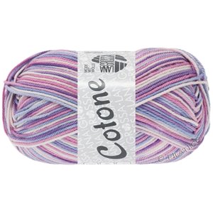 Lana Grossa COTONE  Print/Spray/Mouliné | 354-белый/розовый/пурпурный/фиолетовый/синяя фиалка