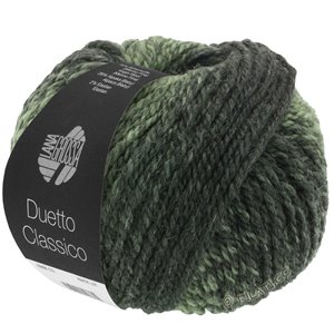 Lana Grossa DUETTO CLASSICO | 08-зелёный/мох зеленый /чёрно-зелёный