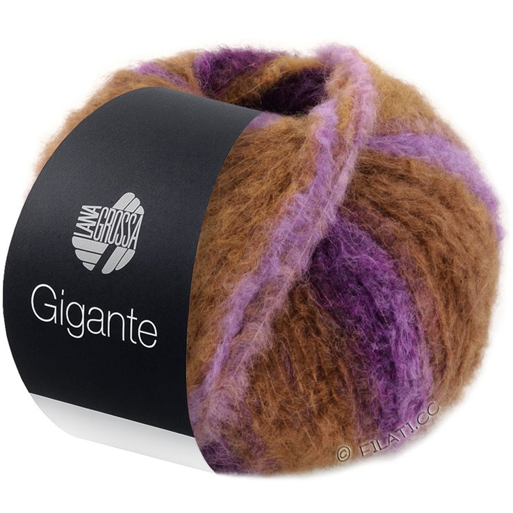 Lana Grossa GIGANTE | 04-пурпурный/хаки/умбра/тёмно-фиолетовый/серо-фиолетовый
