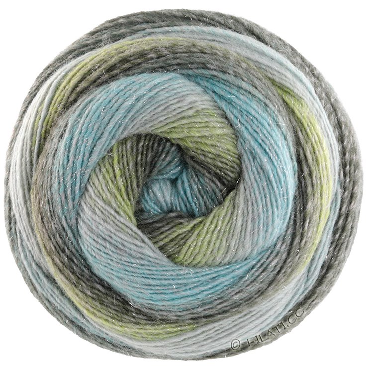 Lana Grossa GOMITOLO GALA | 4022-мята/серо-синий/светло-оливковый/грязь