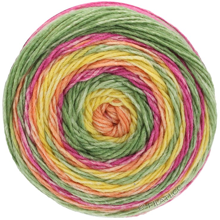 Lana Grossa GOMITOLO MEILENWEIT | 4011-жёлтый/оранжевый/светло-зелёный/пинк/цвет экрю/лососевый