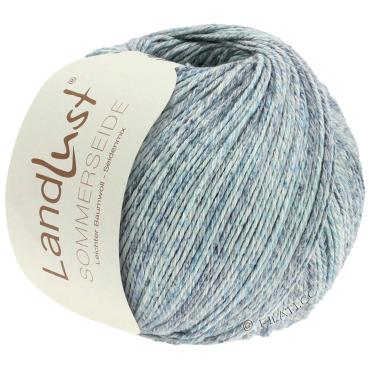 Lana Grossa LANDLUST SOMMERSEIDE Mélange | 106-мята/джинс/серый