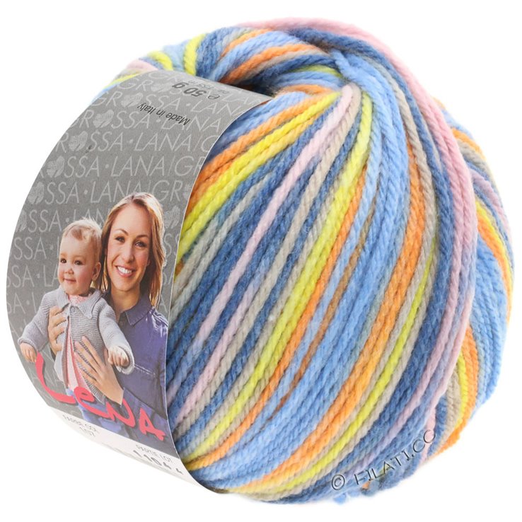 Lana Grossa LENA Print | 101-жёлтый/оранжевый/розовый/бежевый/джинс/светло-голубой