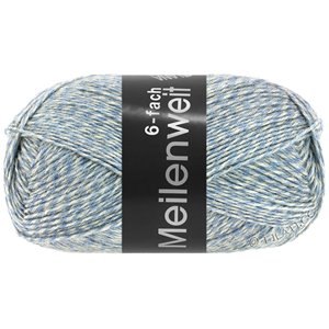 Lana Grossa MEILENWEIT 6-FACH 150g Mouliné/Print/Tweed | 8502-светло-голубой/цвет экрю