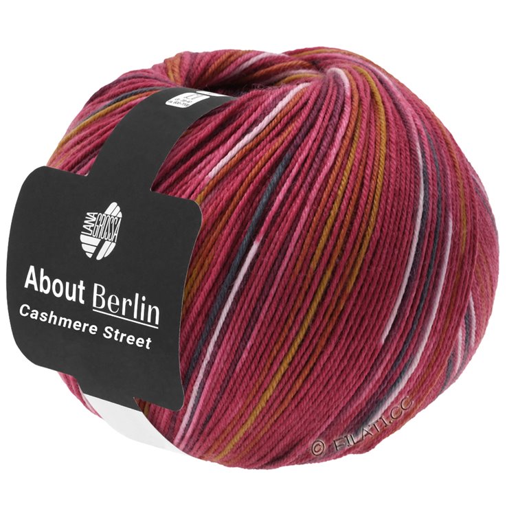 Lana Grossa MEILENWEIT 100g Cashmere Street (ABOUT BERLIN) | 831-кирпично-красный/белый/горчичный/пинк/тёмно-серый/петроль