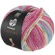 Lana Grossa MEILENWEIT 100g Cashmere Pista | 146-светлая фуксия/темная фуксия/белый/охра/бирюзовый/голубой в полоску