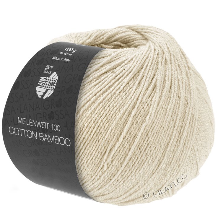 Lana Grossa MEILENWEIT 100g Cotton Bamboo | 11-цвет экрю