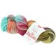Lana Grossa MEILENWEIT 100g Merino Hand-dyed | 407-бирюзовый/серый/красная фиалка/терракотовый/мягко-желтый/грязь