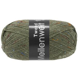 Lana Grossa MEILENWEIT 100g Tweed | 155-зеленый серый